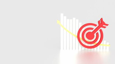 İş Konsepti 3d Hazırlama için kırmızı hedef.