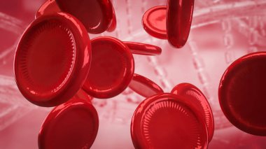 Bilim için kırmızı kan hücresi veya tıbbi konsept 3D oluşturma.