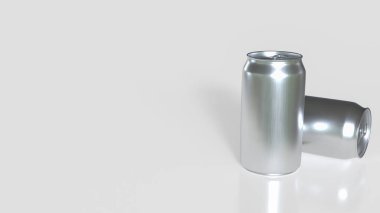 Yiyecek ve içecek konsepti için alüminyum kutu 3D görüntüleme