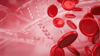 Bilim için kırmızı kan hücresi veya tıbbi konsept 3D oluşturma.