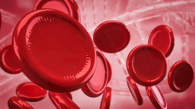 Bilim için kırmızı kan hücresi veya tıbbi konsept 3D oluşturma.