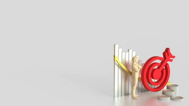 İş Konsepti 3d Hazırlama için kırmızı hedef.