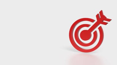 İş Konsepti 3d Hazırlama için kırmızı hedef.