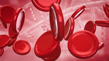 Bilim için kırmızı kan hücresi veya tıbbi konsept 3D oluşturma.