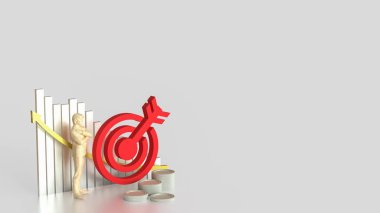 İş Konsepti 3d Hazırlama için kırmızı hedef.