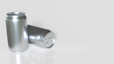 Yiyecek ve içecek konsepti için alüminyum kutu 3D görüntüleme