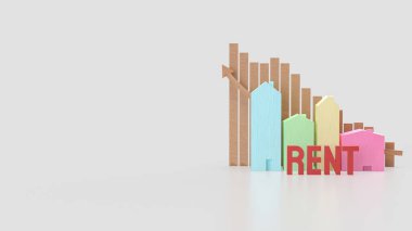 Mülkiyet ya da Bina Konsepti 3D Yapılandırma için ev ahşabı.