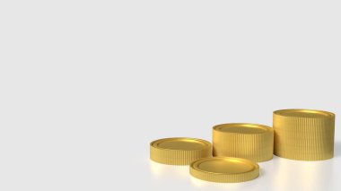 Beyaz Arkaplan 3D Hazırlama üzerinde altın sikkeler.