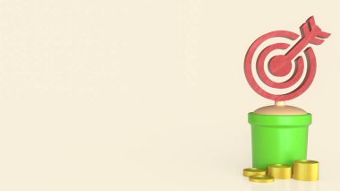 İş Konsepti 3D Hazırlama için Yeşil Santralde kırmızı hedef.