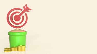 İş Konsepti 3D Hazırlama için Yeşil Santralde kırmızı hedef.