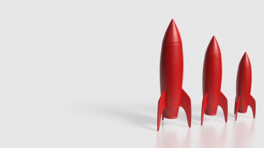 Beyaz Arkaplanda Kırmızı Roket 3d Hazırlama