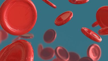 Sağlık veya bilim konsepti için kan hücresi 3D oluşturma.
