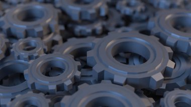 Mühendis ya da teknoloji konsepti 3D oluşturma için Dişliler Arkaplanı.