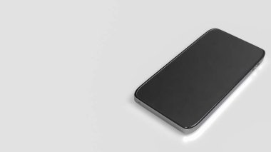 Beyaz arkaplandaki cep telefonu 3d Hazırlama.