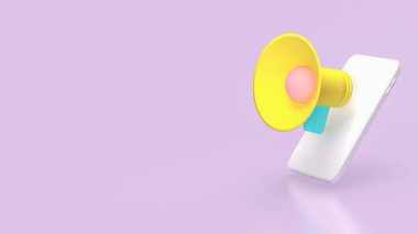 Müzik veya Medya Konsepti 3d Hazırlama için megafon.