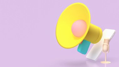 Müzik veya Medya Konsepti 3d Hazırlama için megafon.