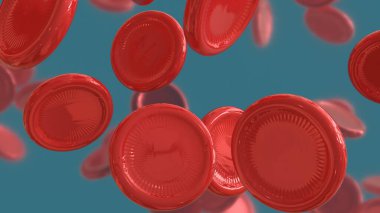 Sağlık veya bilim konsepti için kan hücresi 3D oluşturma.