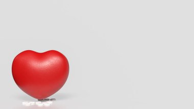 Sağlık veya tıbbi konsept için kalp ve ilaç 3D Hazırlama.