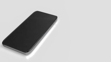 Beyaz arkaplandaki cep telefonu 3d Hazırlama.