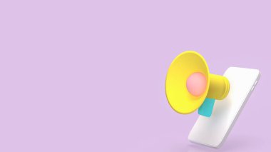 Müzik veya Medya Konsepti 3d Hazırlama için megafon.