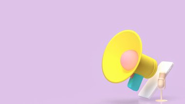 Müzik veya Medya Konsepti 3d Hazırlama için megafon.