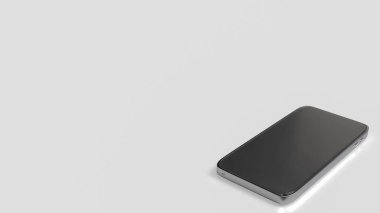 Beyaz arkaplandaki cep telefonu 3d Hazırlama.