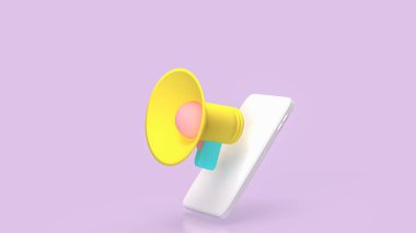 Müzik veya Medya Konsepti 3d Hazırlama için megafon.