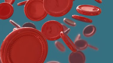 Sağlık veya bilim konsepti için kan hücresi 3D oluşturma.