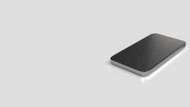 Beyaz arkaplandaki cep telefonu 3d Hazırlama.