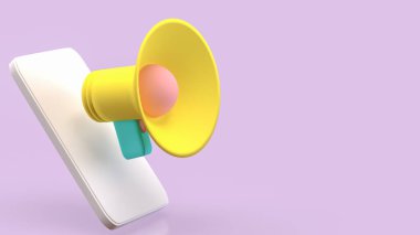 Müzik veya Medya Konsepti 3d Hazırlama için megafon.