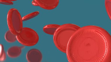 Sağlık veya bilim konsepti için kan hücresi 3D oluşturma.
