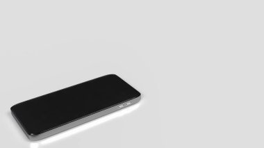 Beyaz arkaplandaki cep telefonu 3d Hazırlama.