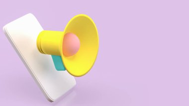 Müzik veya Medya Konsepti 3d Hazırlama için megafon.