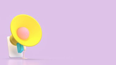 Müzik veya Medya Konsepti 3d Hazırlama için megafon.