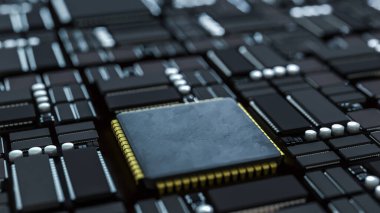 Ana Teknoloji Kartı Konsepti 3D Hazırlama.