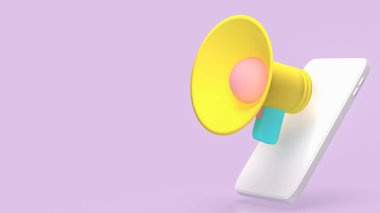 Müzik veya Medya Konsepti 3d Hazırlama için megafon.