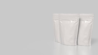 Gıda konsepti 3D Hazırlama için beyaz paket.