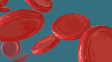 Sağlık veya bilim konsepti için kan hücresi 3D oluşturma.