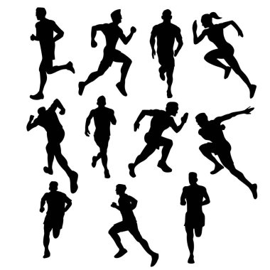 Sağlık veya Spor Konsepti için insan çalıştırılmış siluet.