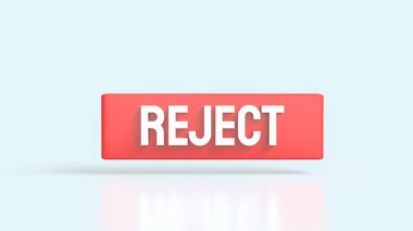 Beyaz arkaplanda Kırmızı Reddet 3d Hazırlama.