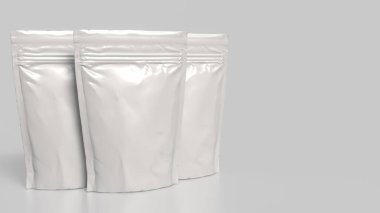 Gıda konsepti 3D Hazırlama için beyaz paket.