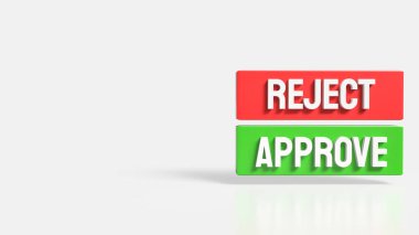 Yeşil Onayla ve Kırmızı Reddet Resim 3d Hazırlama.