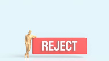 Beyaz arkaplanda Kırmızı Reddet 3d Hazırlama.