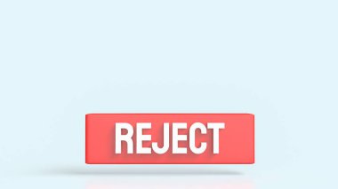 Beyaz arkaplanda Kırmızı Reddet 3d Hazırlama.