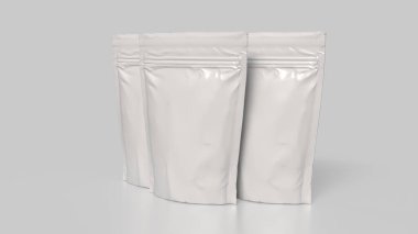 Gıda konsepti 3D Hazırlama için beyaz paket.