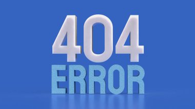 404 HATA 3D görüntüleme teknolojisi için mavi.