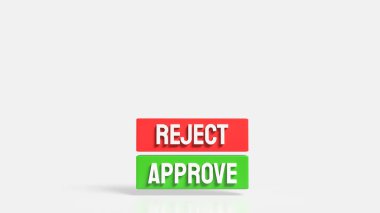 Yeşil Onayla ve Kırmızı Reddet Resim 3d Hazırlama.