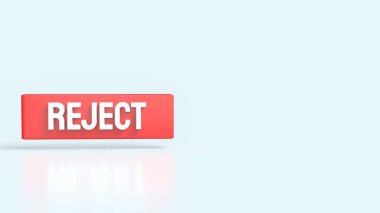 Beyaz arkaplanda Kırmızı Reddet 3d Hazırlama.