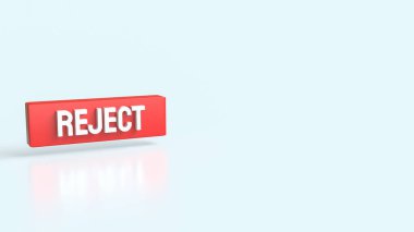 Beyaz arkaplanda Kırmızı Reddet 3d Hazırlama.