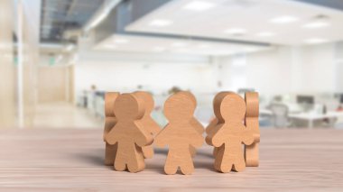 Ahşap İnsan Takım Konsepti 3D Hazırlama